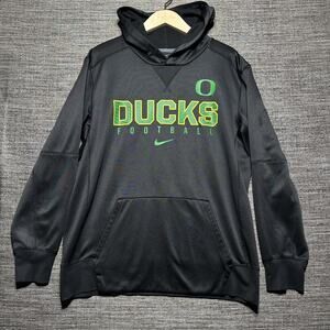 Nike Oregon Ducks Hoodie Men's Large Black Therma Fit Pullover Football